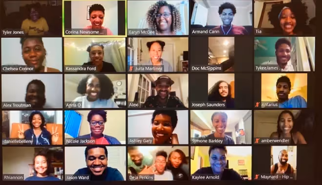 The organizers of #BlackBirdersWeek get together on a video call