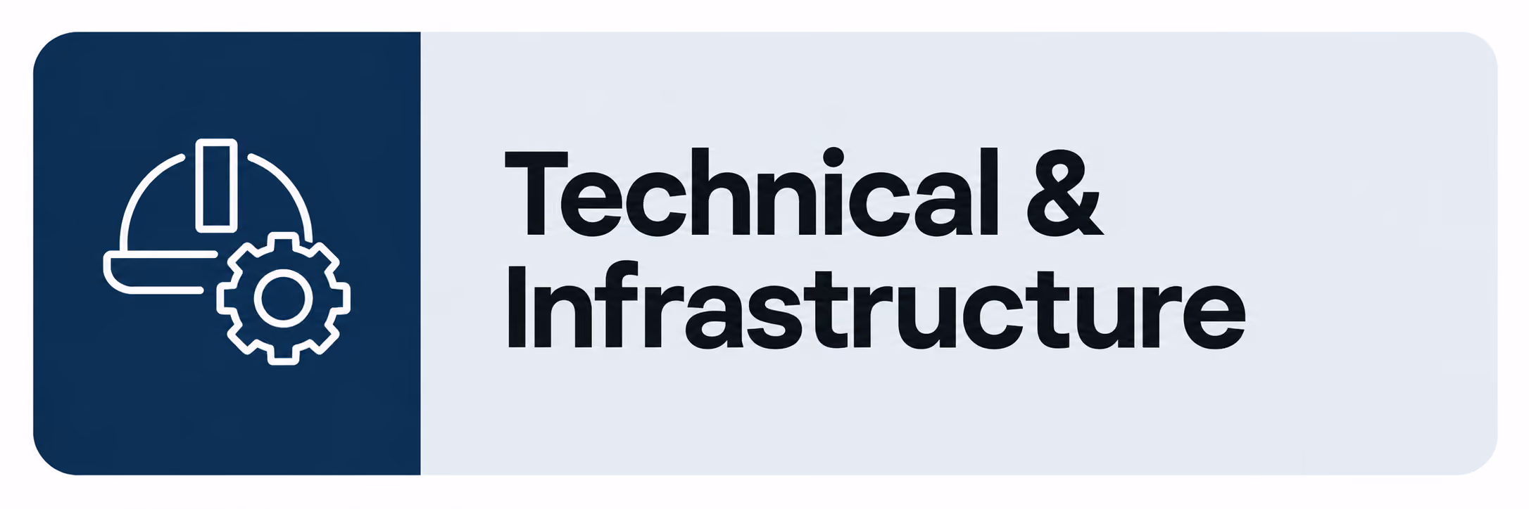 Icon of two white gears on a blue background next to the word Technical in bold black text.