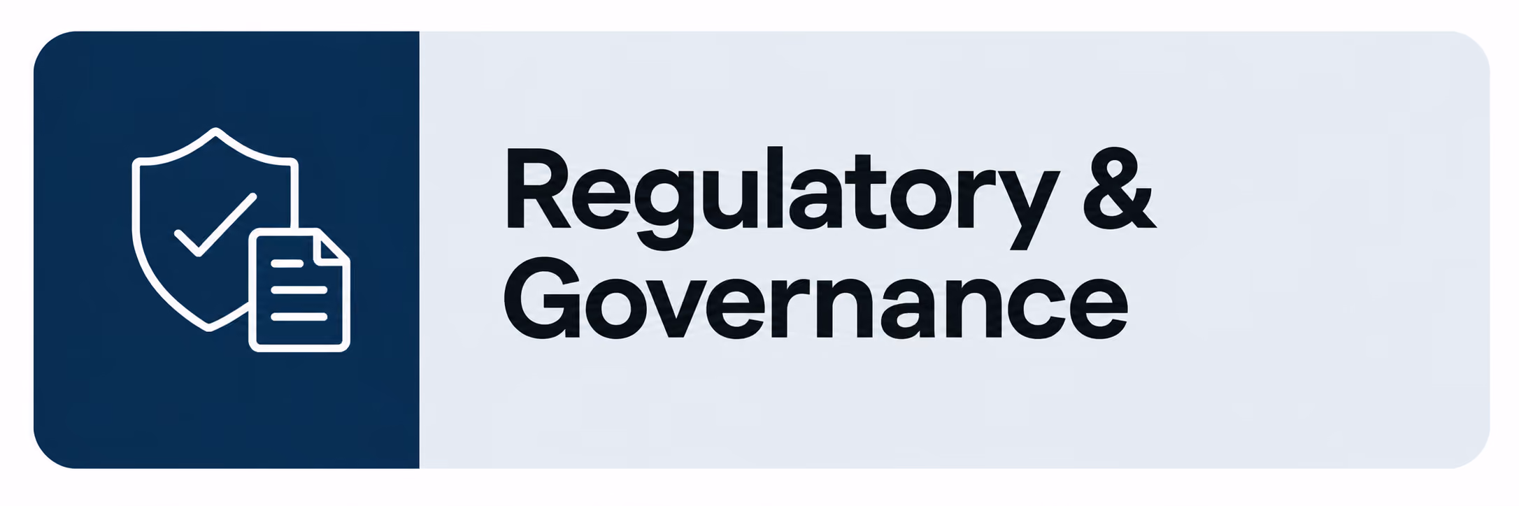 Icon of a compass next to the word Governance in bold on a rounded rectangle background.