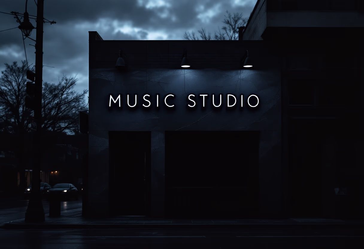 image of studio exterior (photography) for a music studio