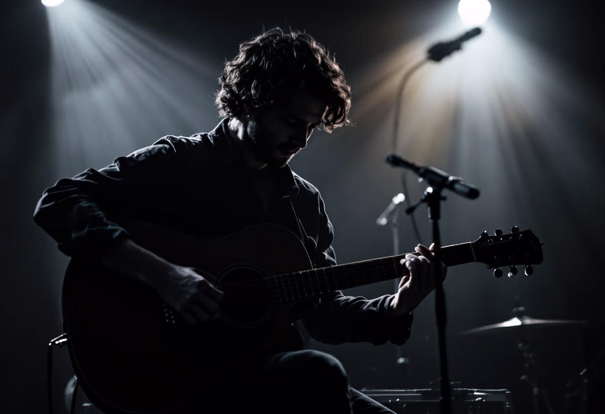 image of musician performing live