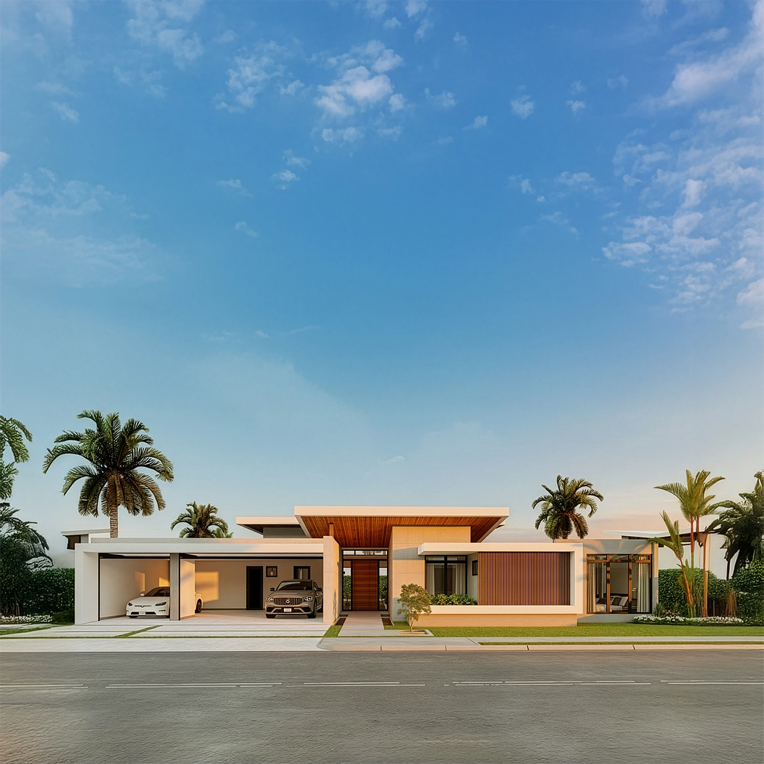 Vista frontal de casa en Monteazul Estates.