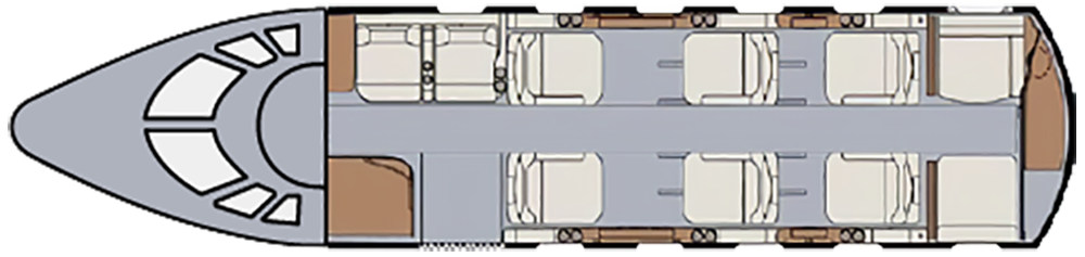 AirQuest Cessna Citation V cabin seating chart — large format