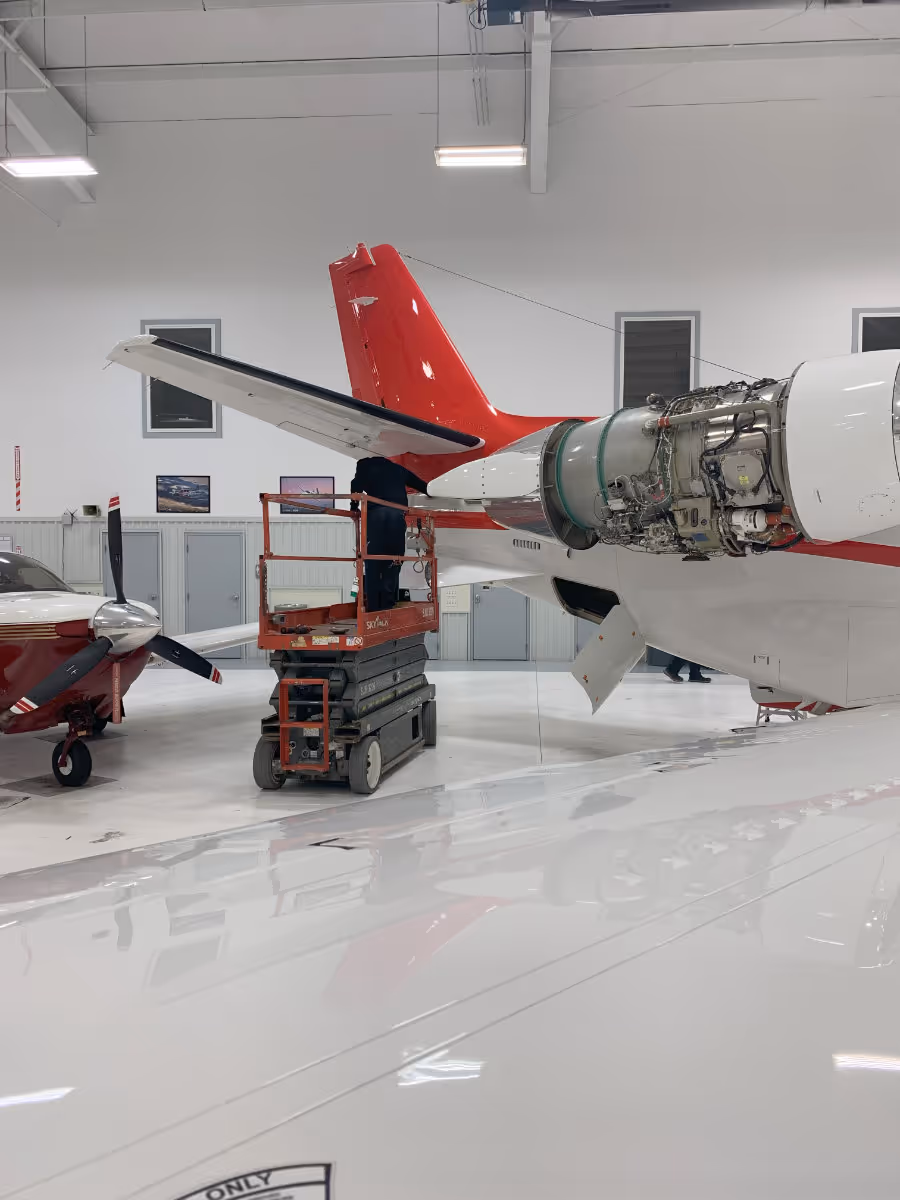 AirQuest aircraft inspection and service in progress