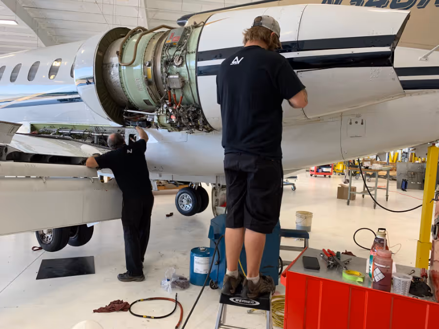 AirQuest maintenance facility — far left view of the service hangar
