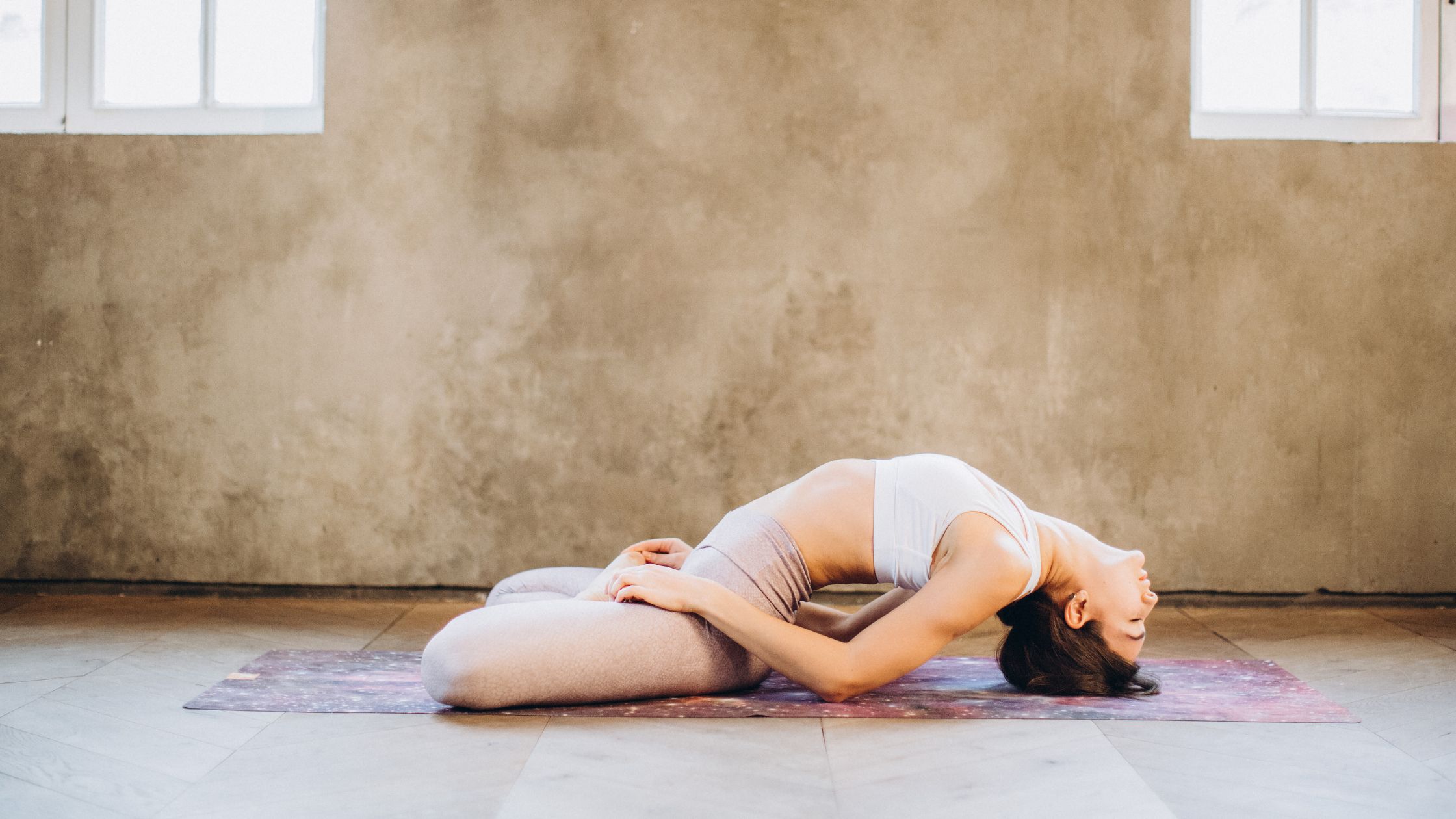 Calming gentle yoga space