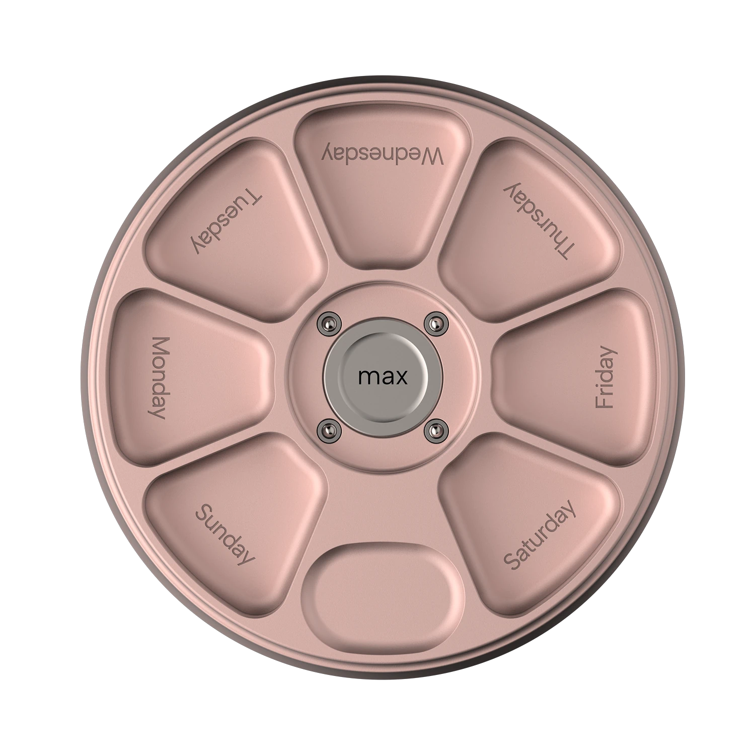Misylo Max Pill Case with seven storage compartments in color blush