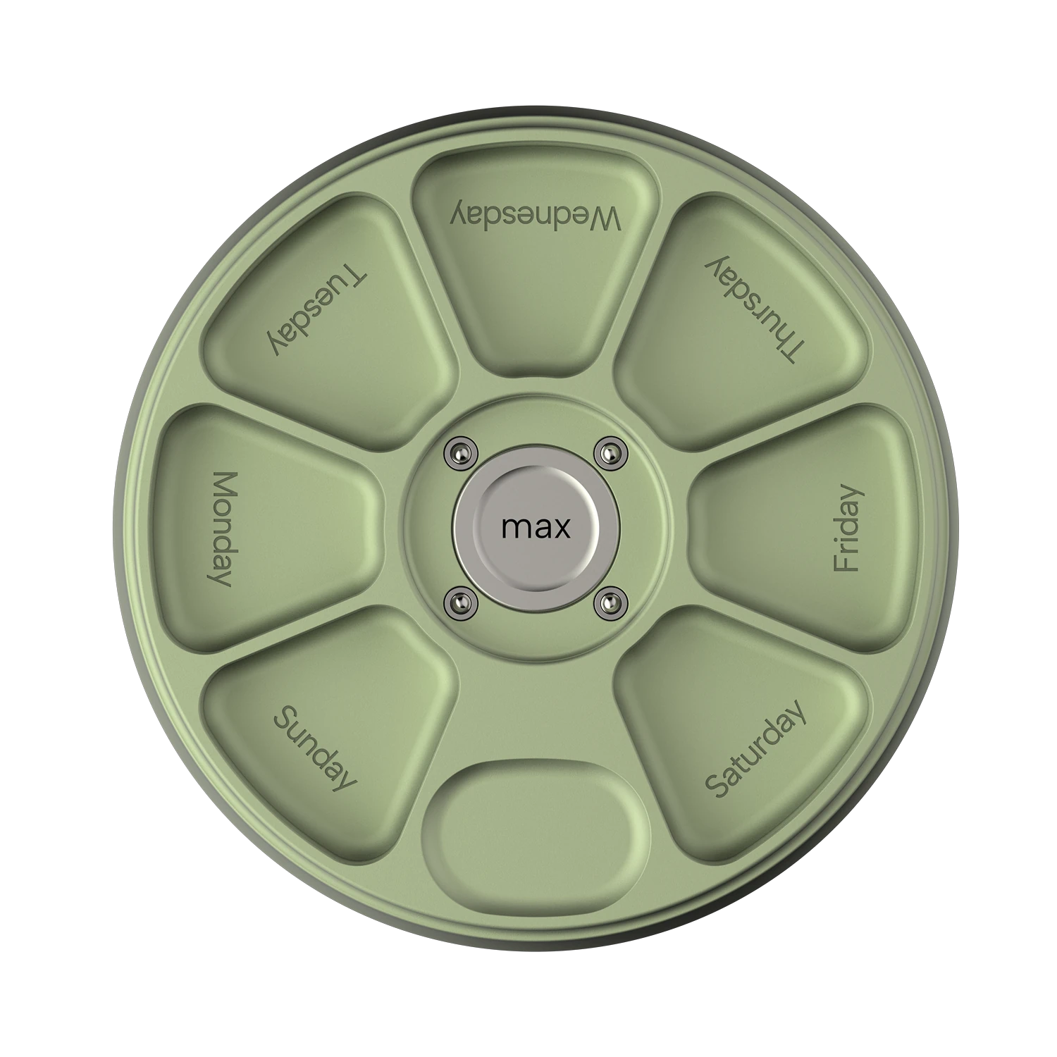 Misylo Max Pill Case with seven storage compartments in color sage