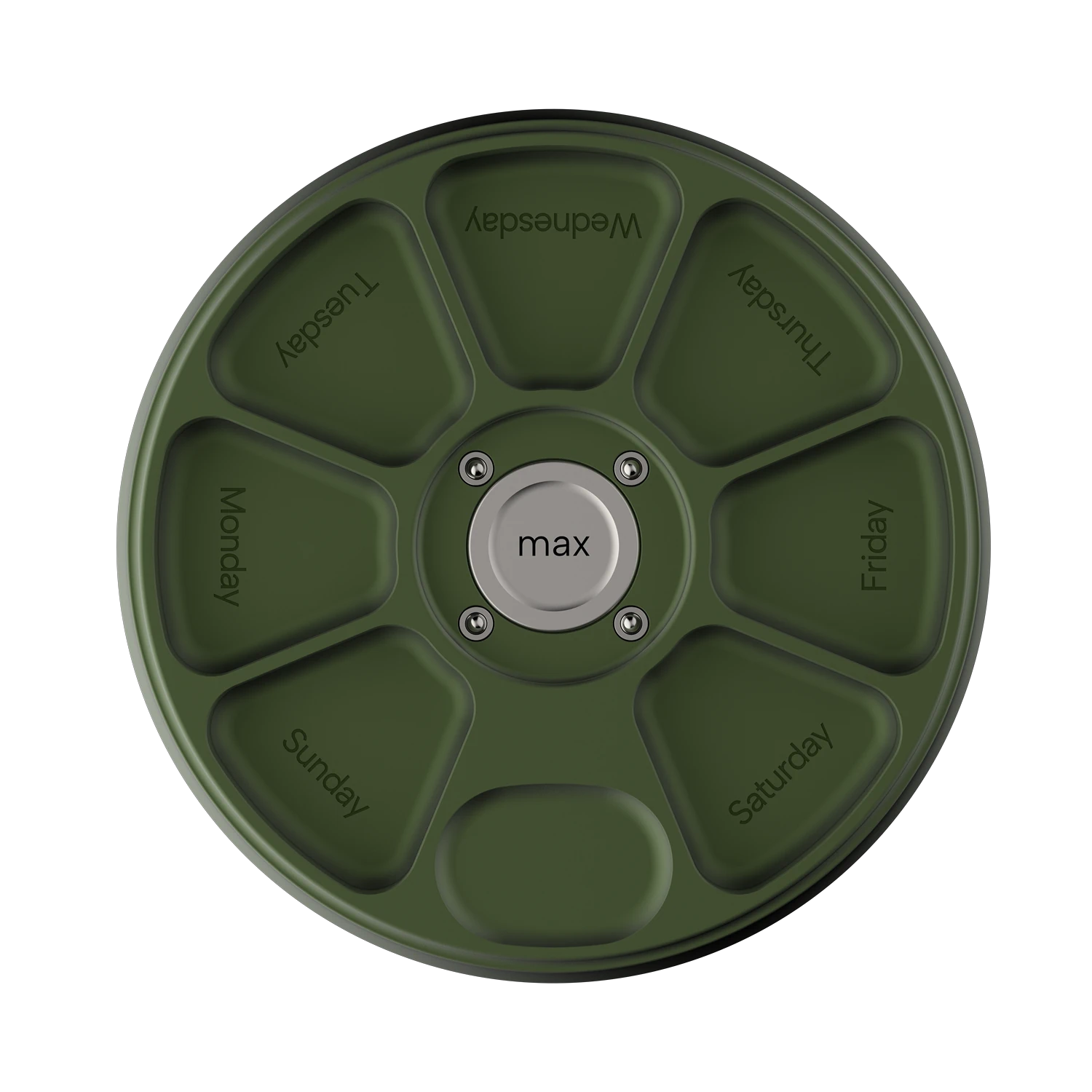 Misylo Max Pill Case with seven storage compartments in color forest