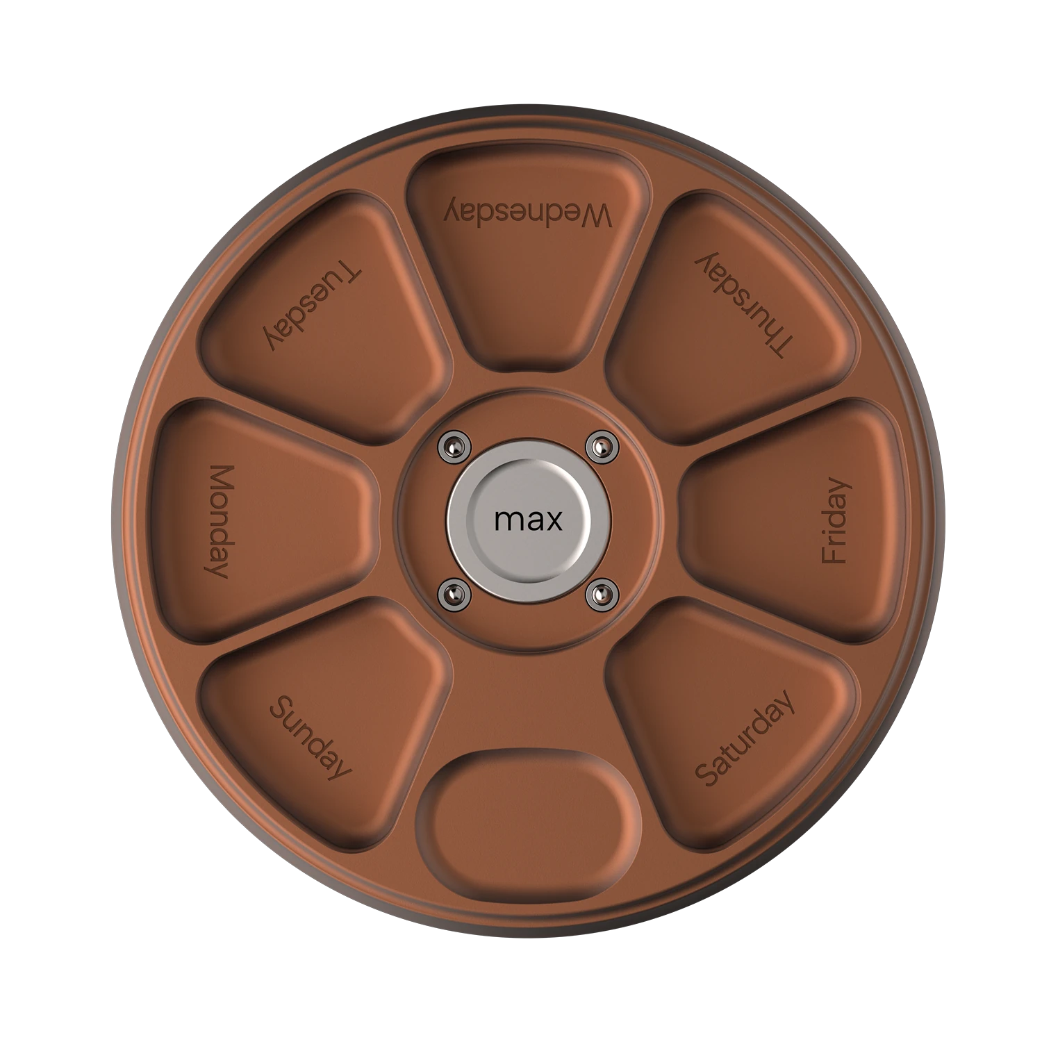 Misylo Max Pill Case with seven storage compartments in color terra