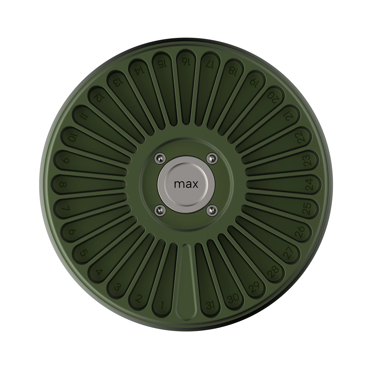 Misylo Max Pill Case with 31 storage compartments in color forest