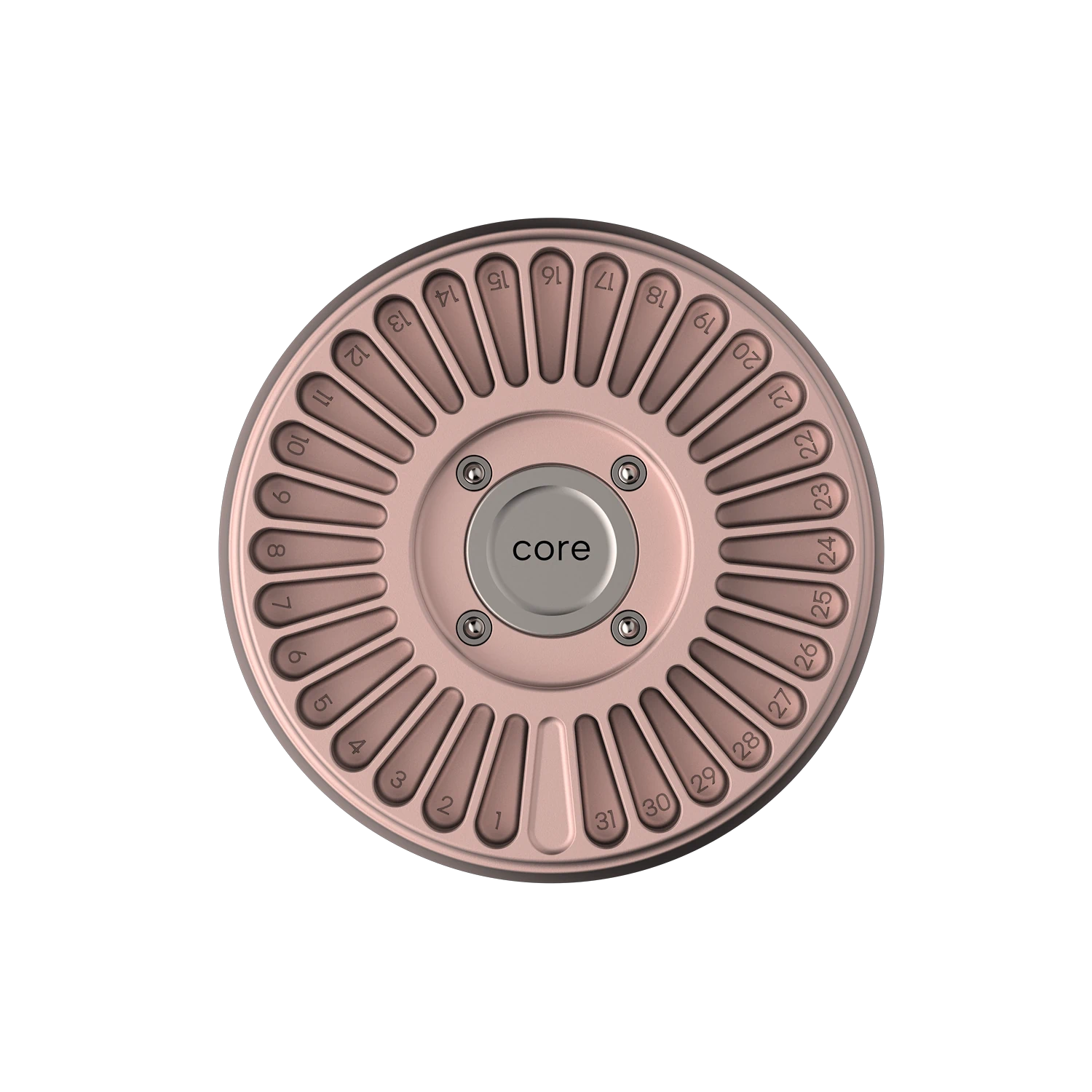 Misylo Core Pill Case with 31 storage compartments in color blush