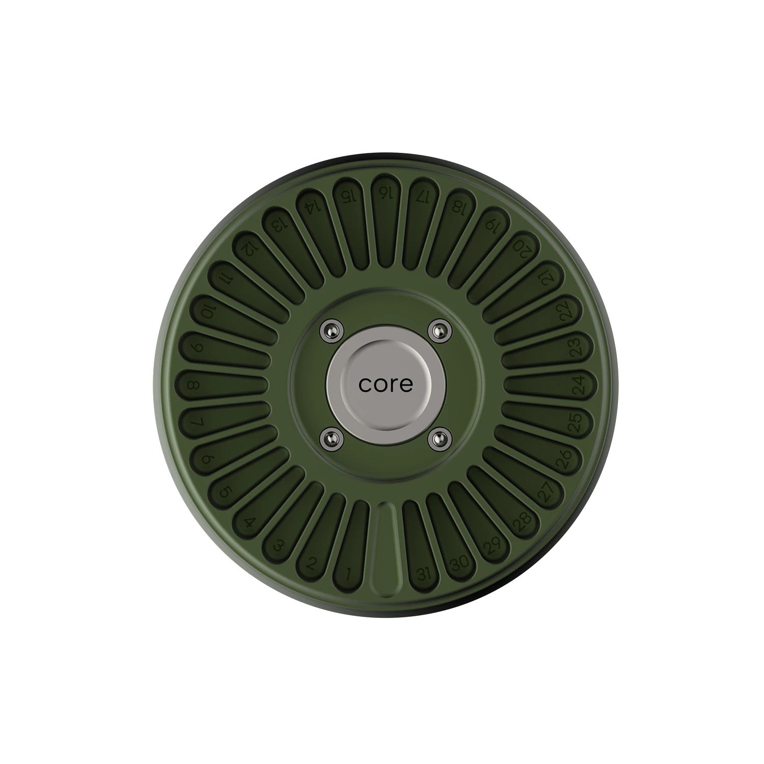 Misylo Core Pill Case with 31 storage compartments in color forest