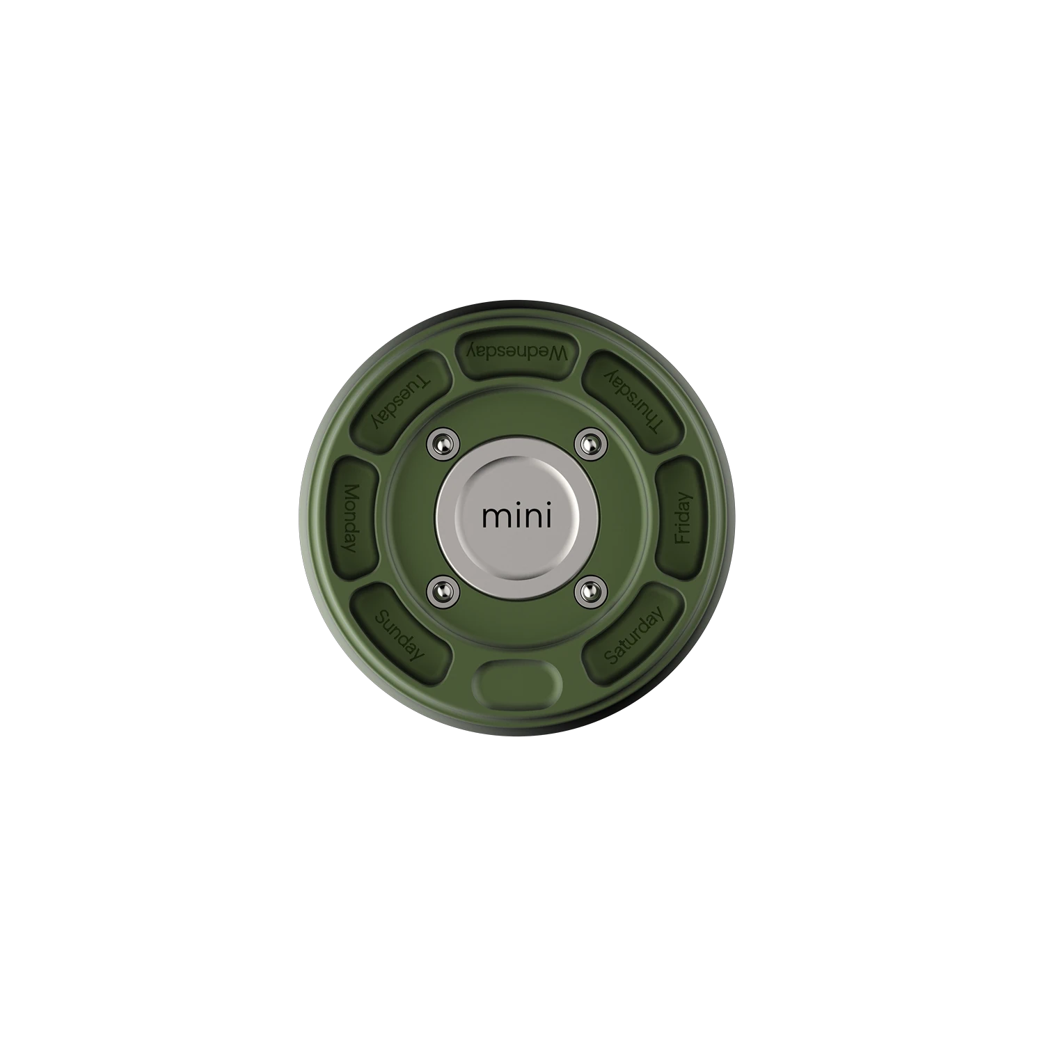 Misylo Mini Pill Case with seven storage compartments in color forest