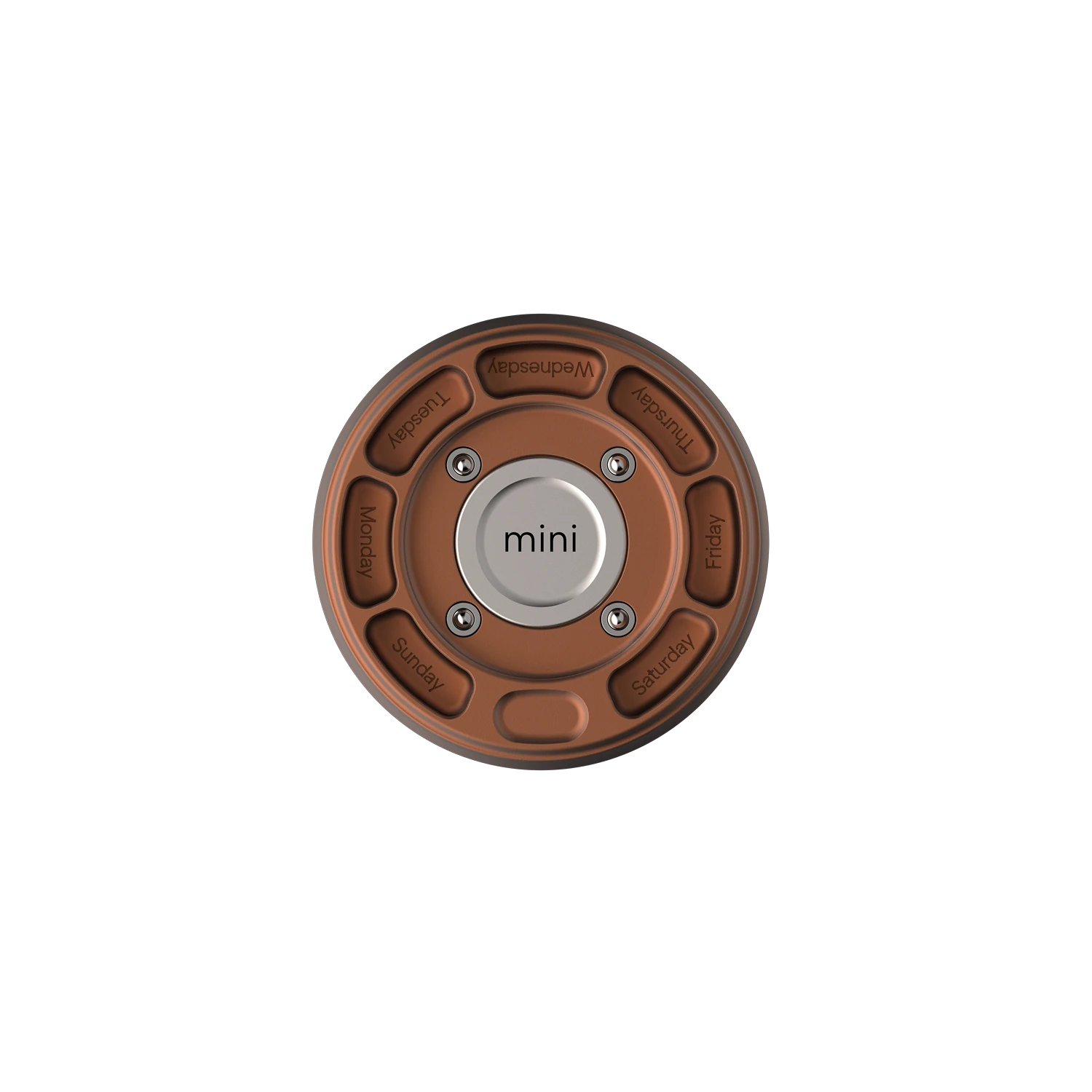Misylo Mini Pill Case with seven storage compartments in color terra