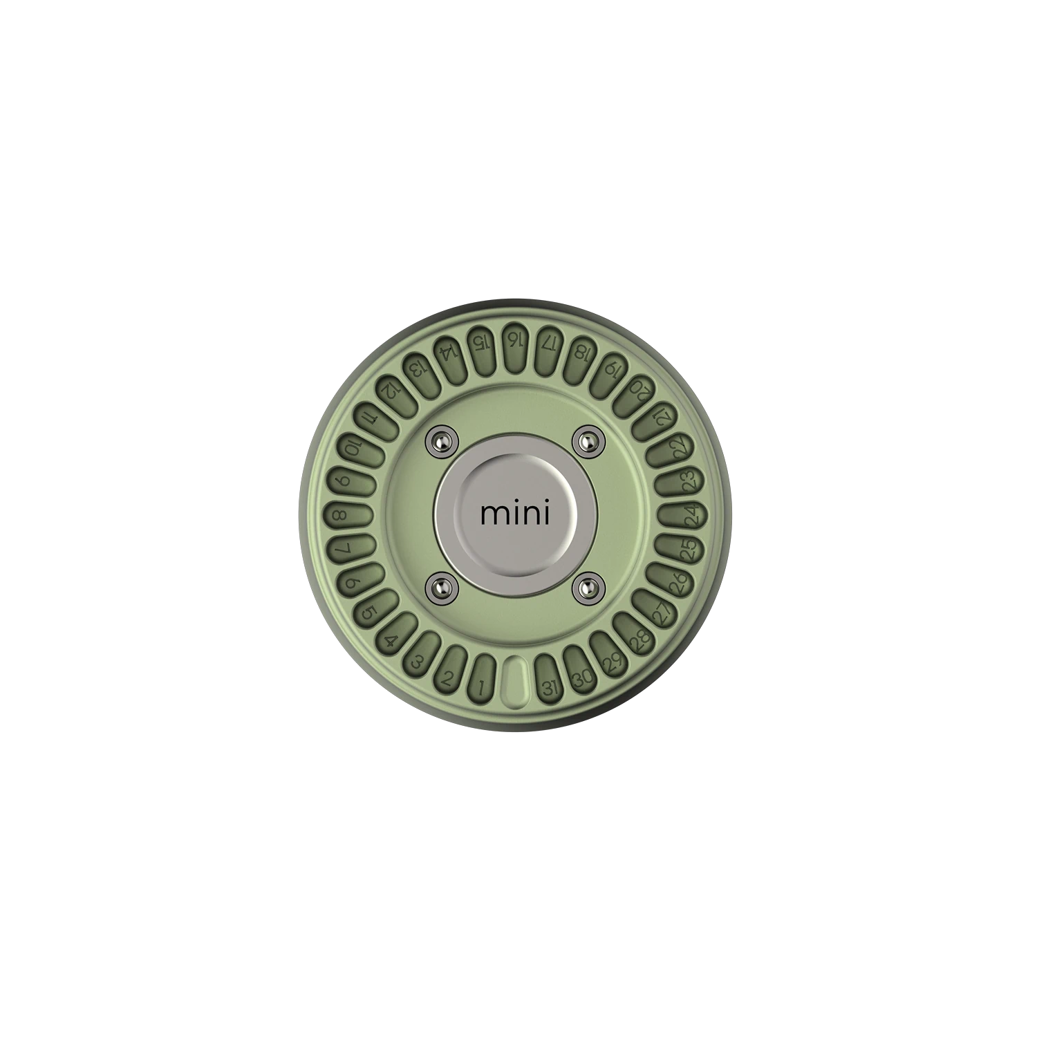 Misylo Mini Pill Case with 31 storage compartments in color sage