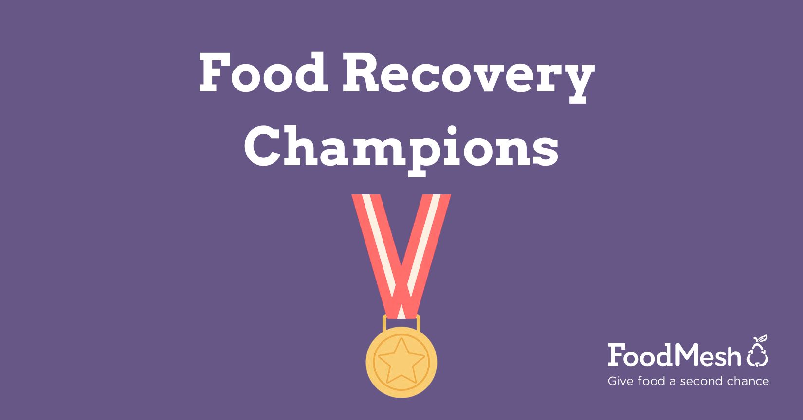Food recovery champions with medal.