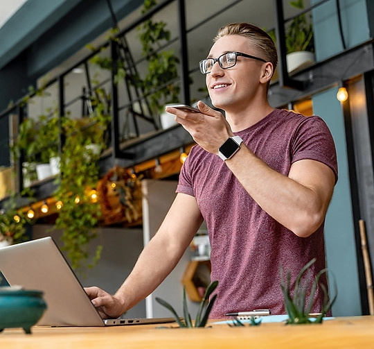 Business owner looking at NewCo's fast business loan options.