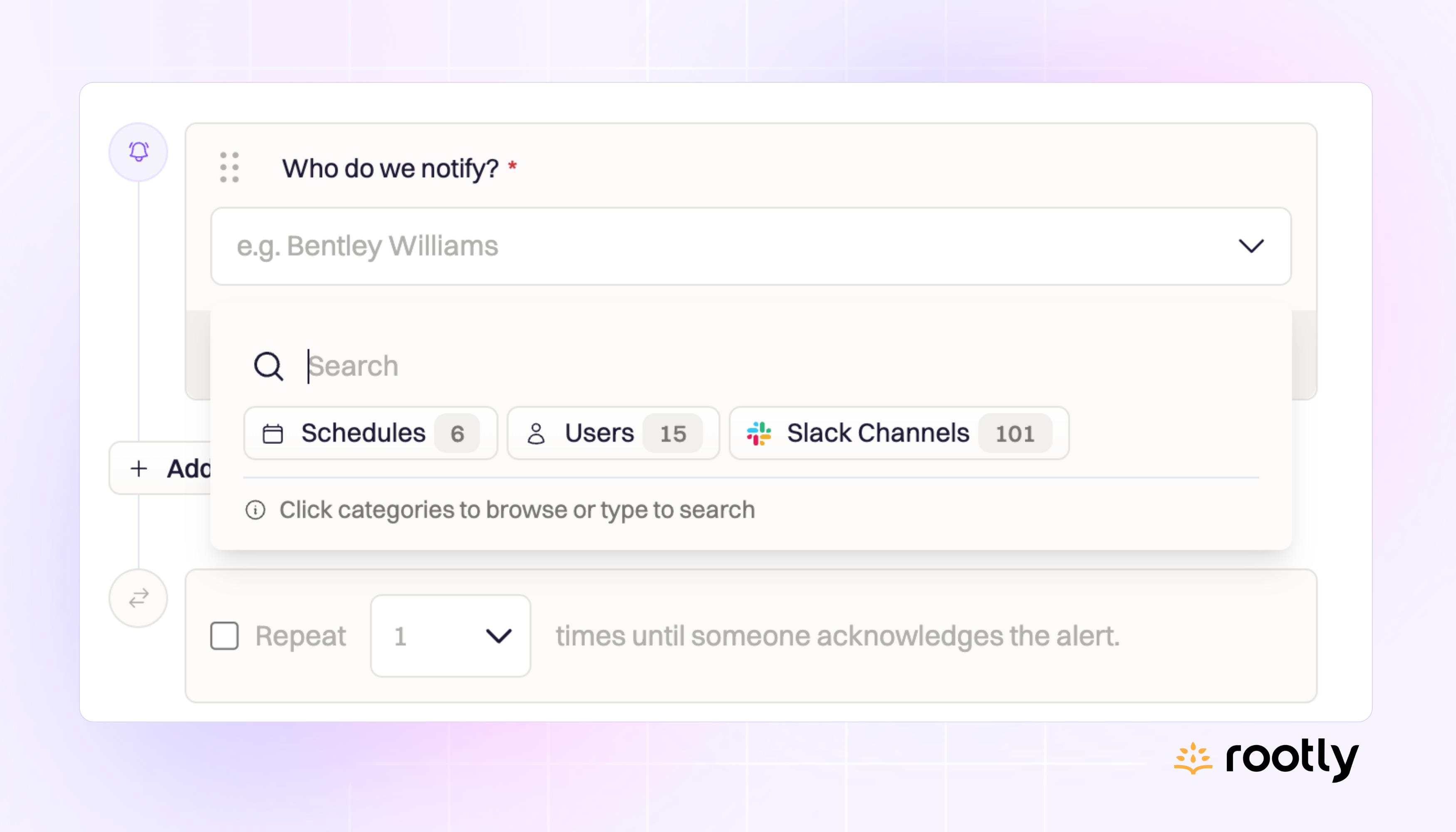 🔦 Drop-down Search in Escalation Policy Builder