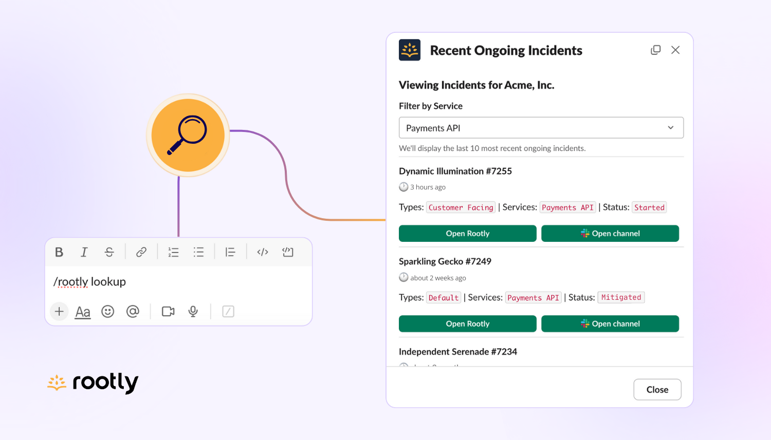 🕵️‍♀️ /rootly lookup: Find and Filter Recent Incidents in Slack