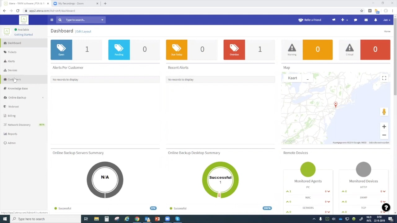 Atera dashboard