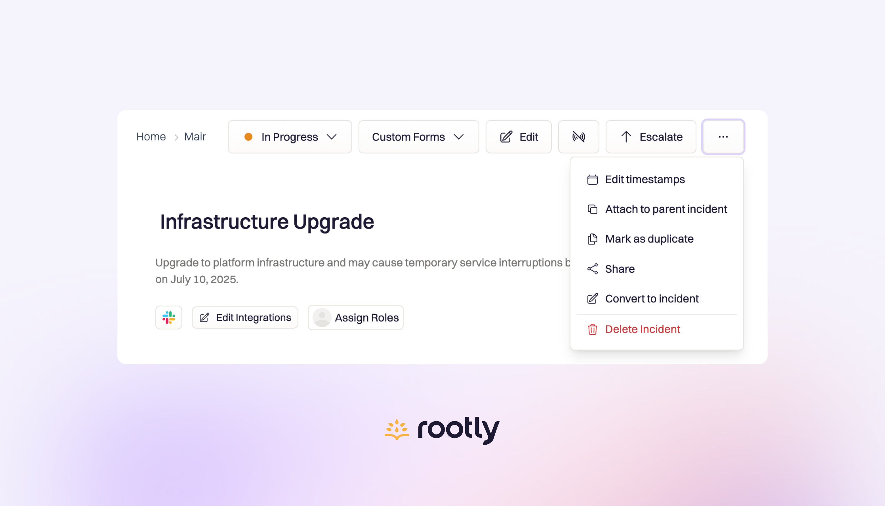 Upgrade maintenance windows into standard incidents
