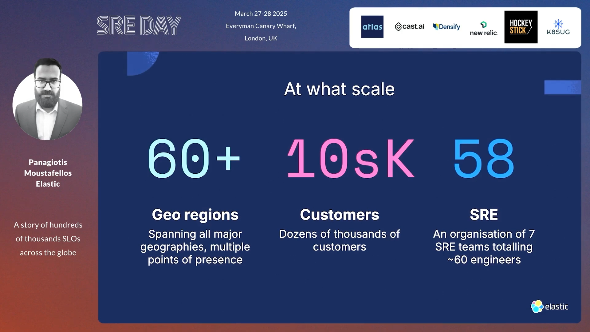 Slide SRE Day how Elastic manages 100,000+ SLOs