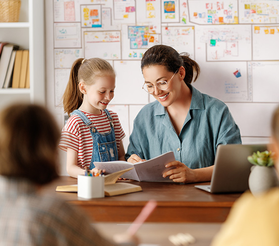 Teacher correction work with child