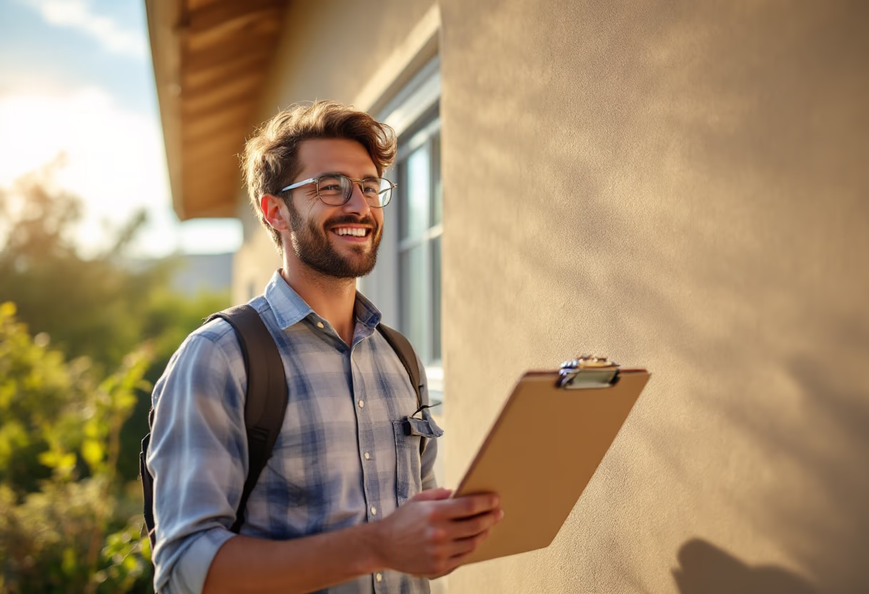 outdoor work environment for a home inspector