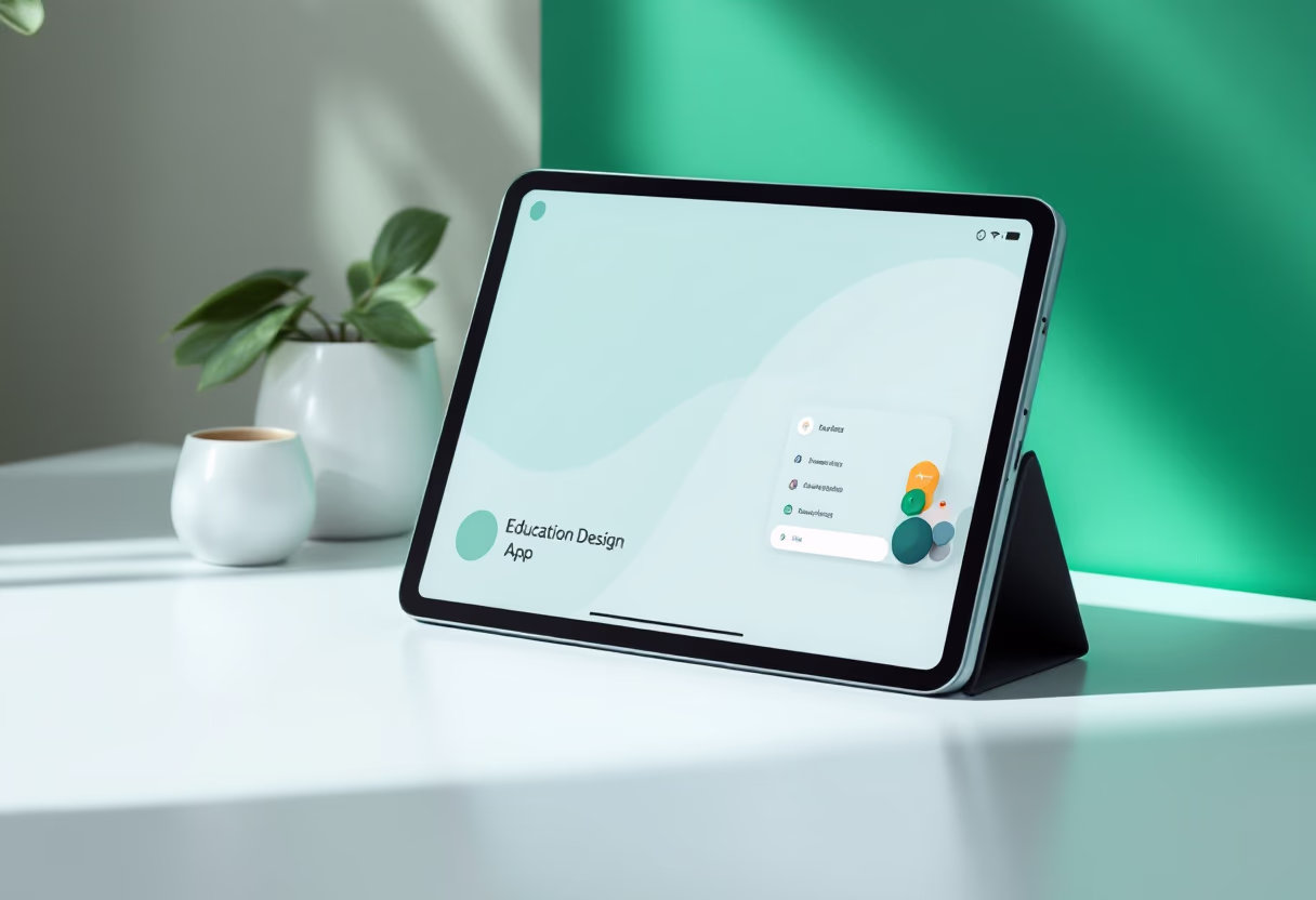 [interface] image of a tablet with an educational app (for edtech)