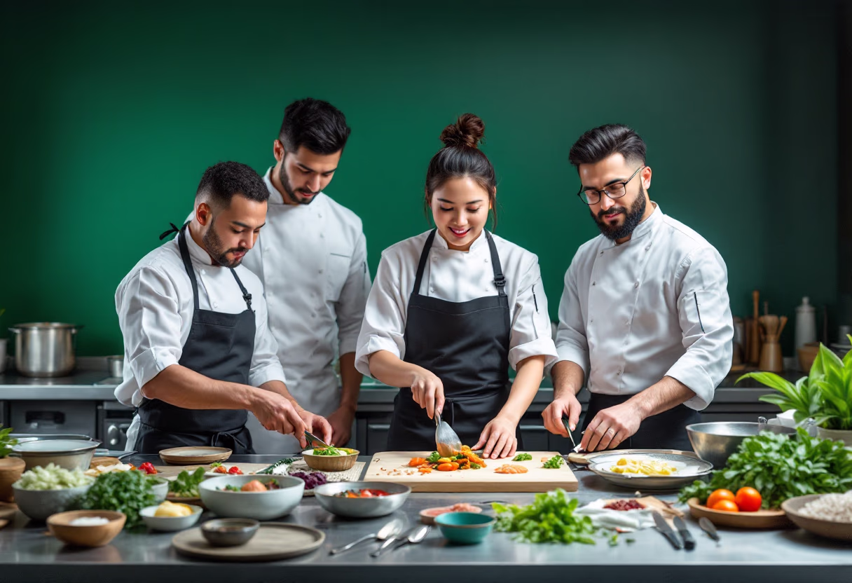 image of chefs preparing food (for a japanese restaurant)