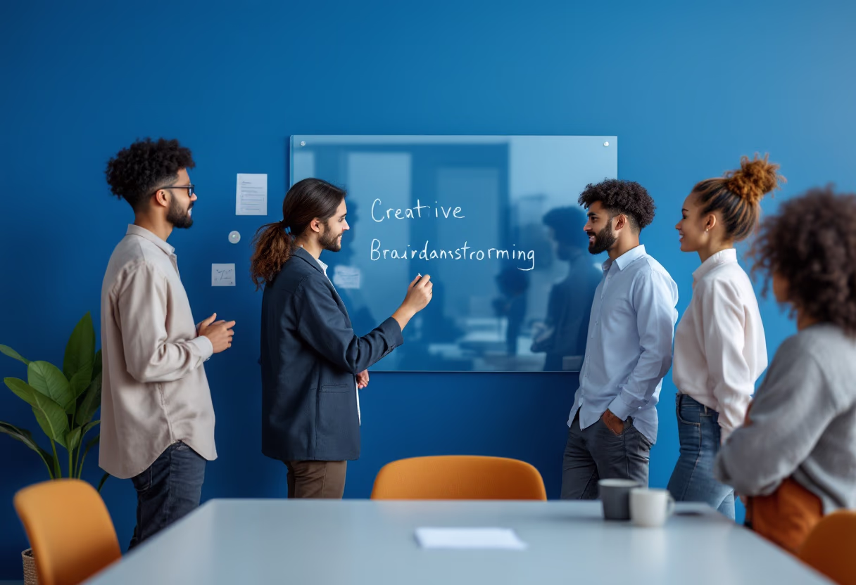 image of students collaborating on a project (for a edtech)
