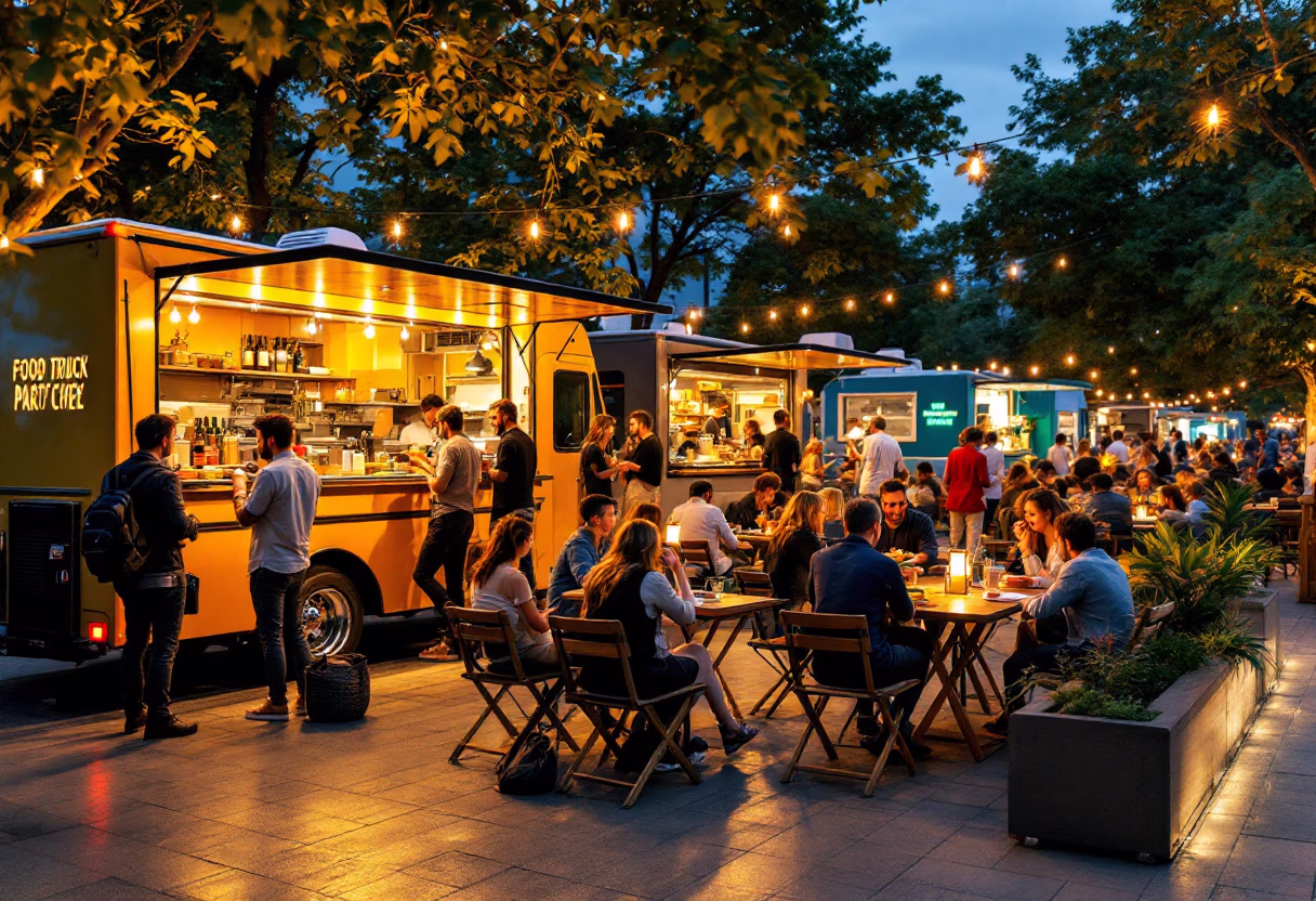 image of outdoor dining experience (for a food truck)