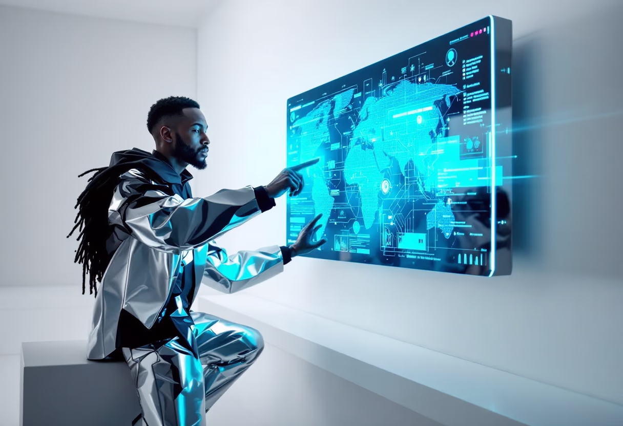 image of a client interacting with digital content