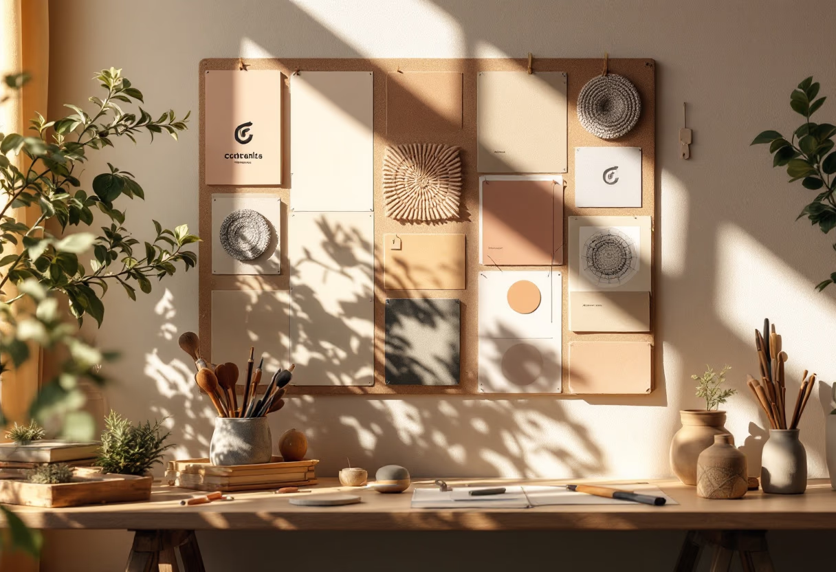 image of a logo design process for a graphic design studio