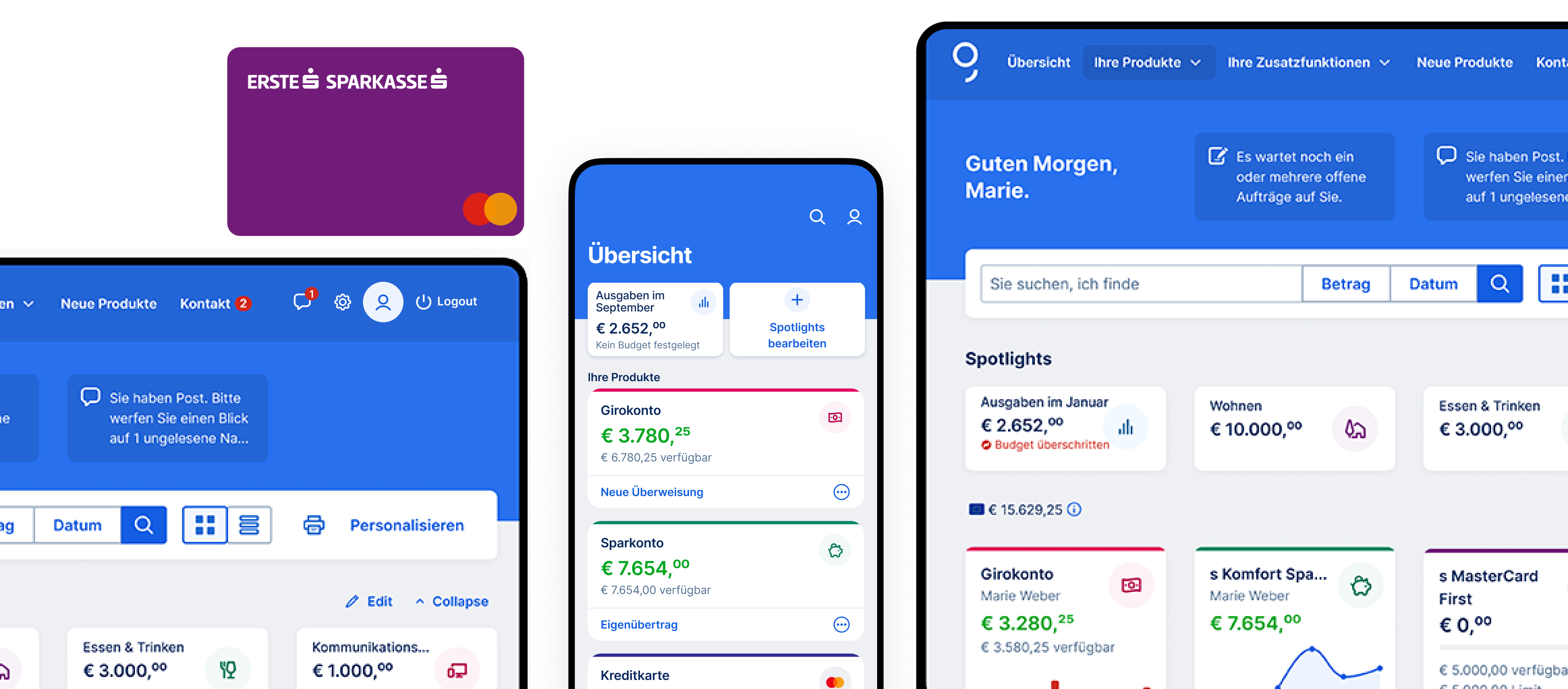 George UI Design - Gesamtübersicht der Banking-Oberfläche