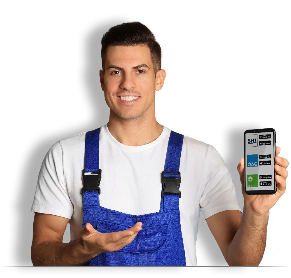 Handwerker mit Frauenthal App im Einsatz