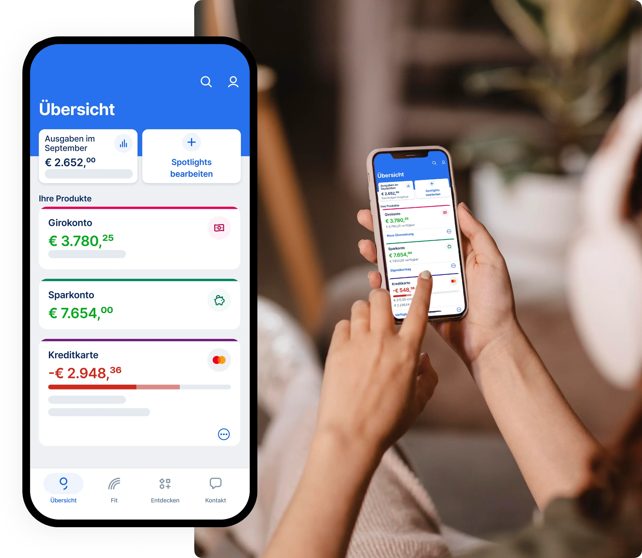 George App Übersicht - Mobile Banking Interface