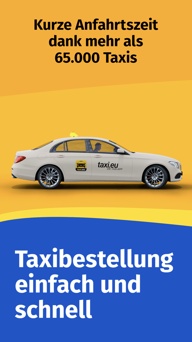 taxi.eu App - Buchungsscreen mit Standortauswahl