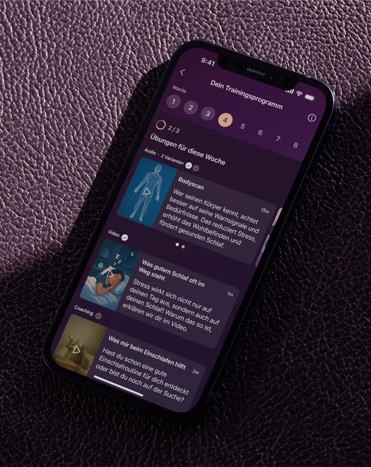 sleep² App - Entspannungsübungen und Audio-Inhalte
