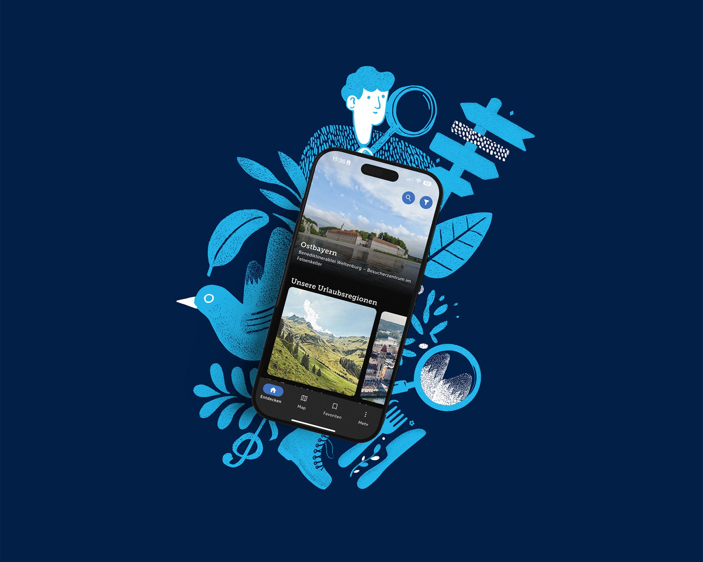 entdecke.bayern App - Reise-App für Bayern mit personalisierten Empfehlungen