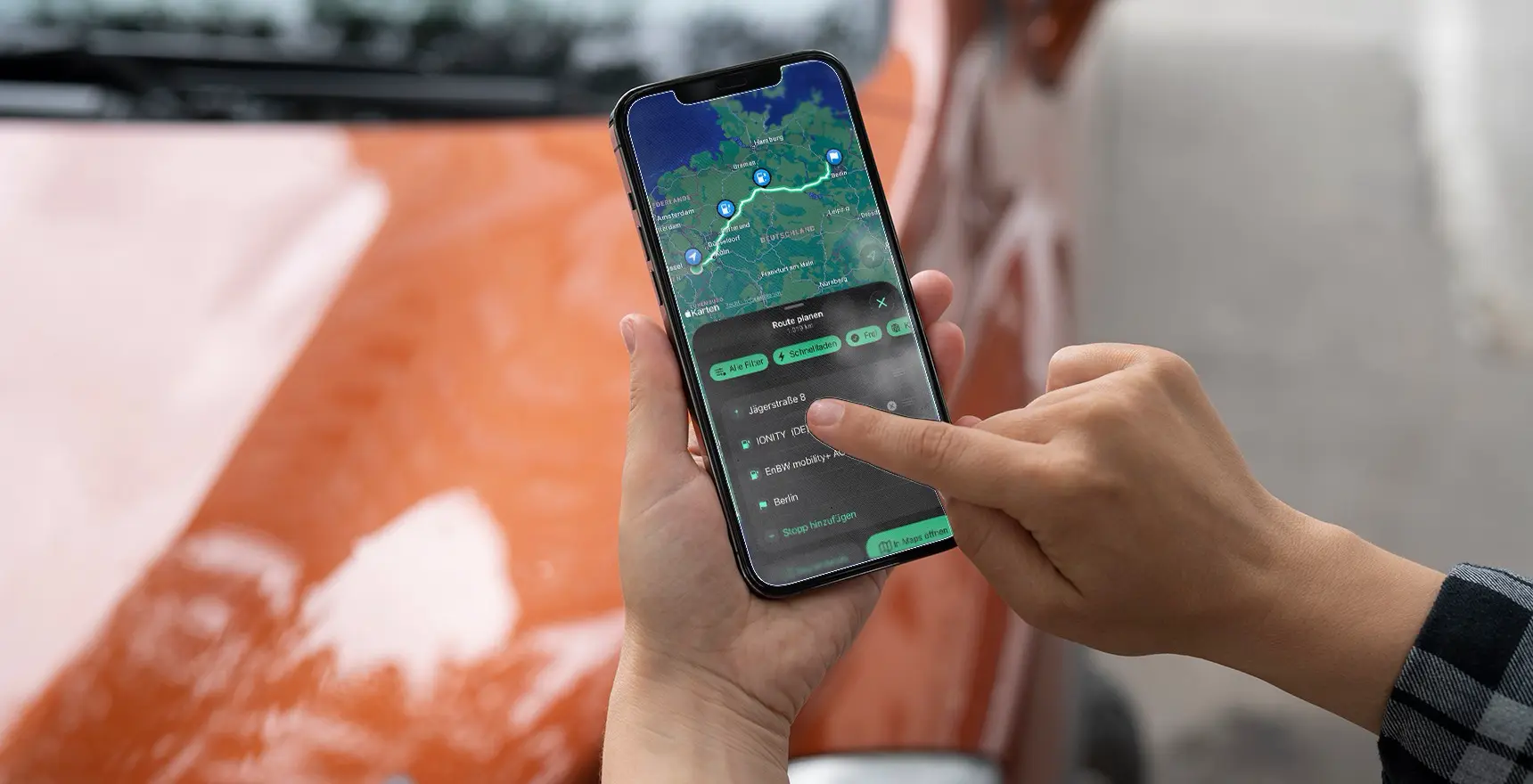 ladeapp - Routenplanung mit Ladestopps für E-Fahrzeuge