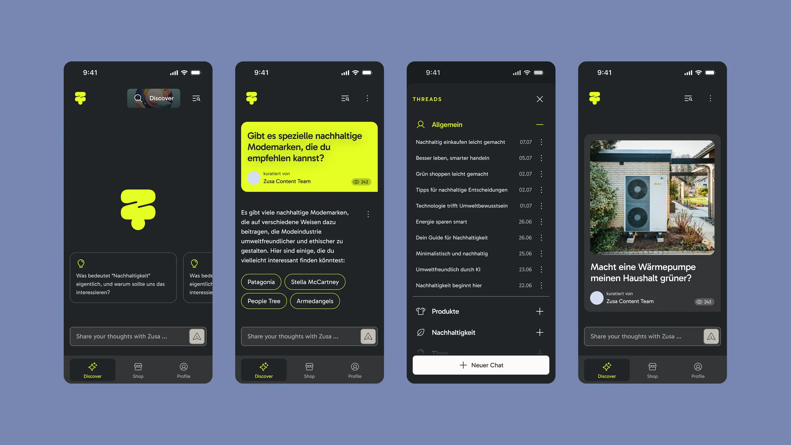 ZUSA - Startseite der Plattform für nachhaltigen Konsum