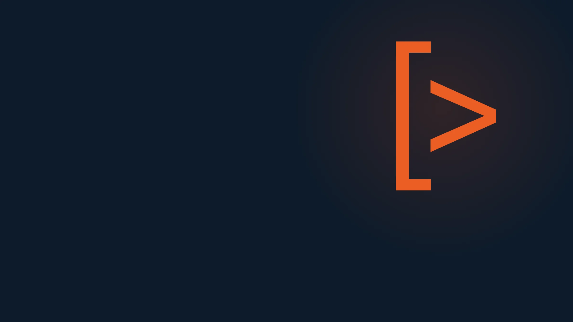 Orange bracket with arrow on a dark blue background, header image for the article on AI integration into existing software