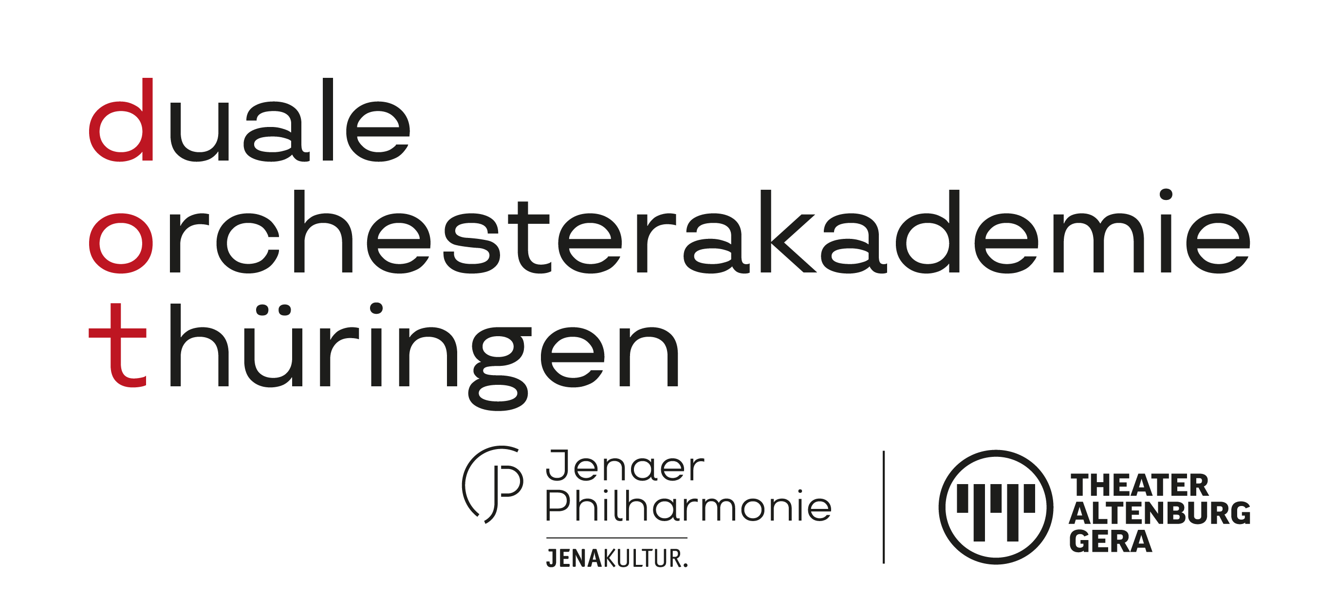 Logo der dualen Orchesterakademie Thüringen mit Jenaer Philharmonie und Theater Altenburg Gera