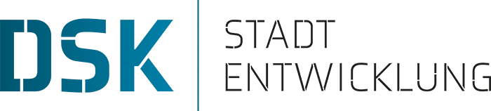 Logo mit dem Text DSK und der Aufschrift Stadt Entwicklung rechts.