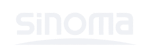 Sinoma company logo in stylized white text on black background.