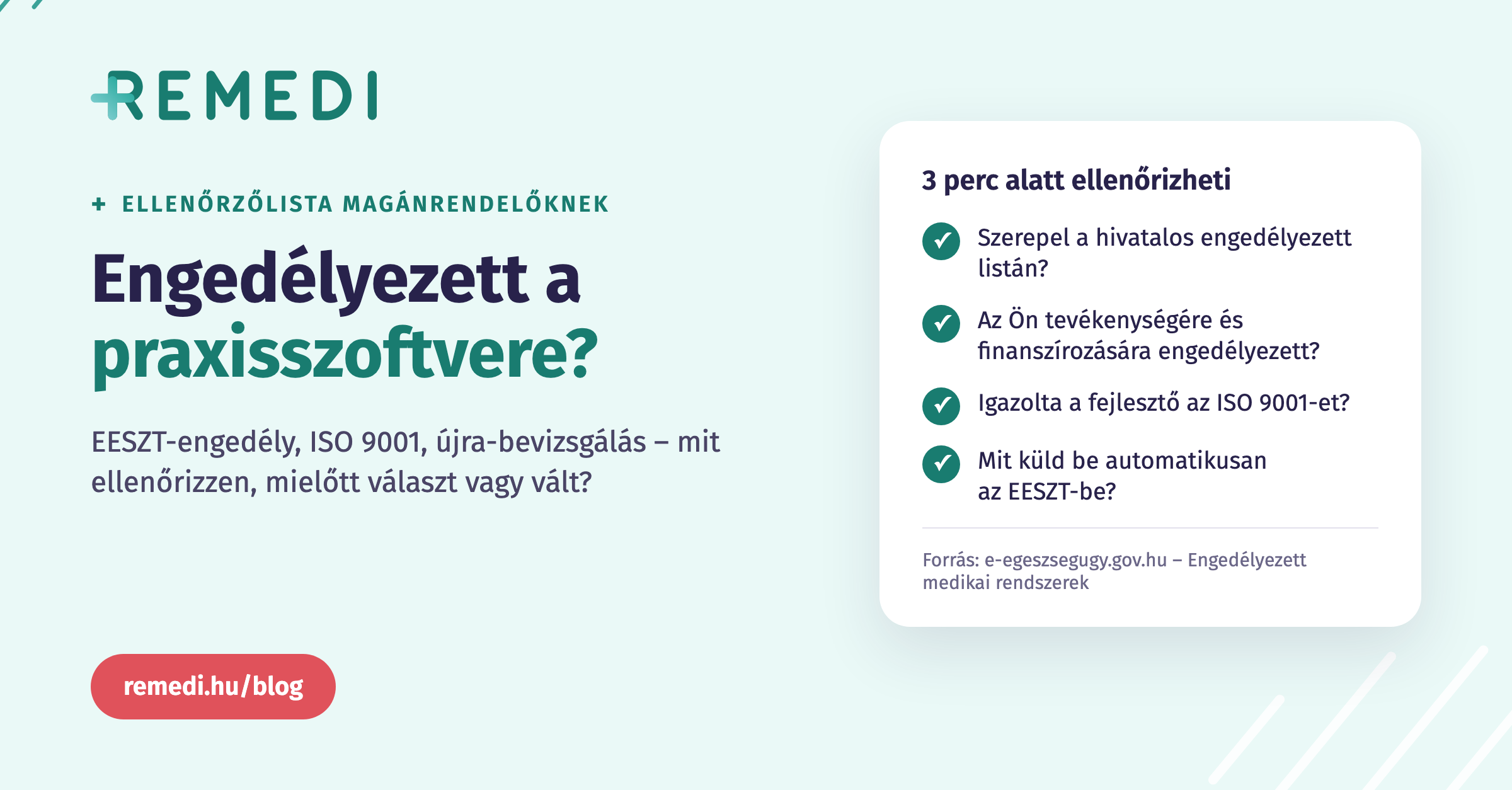 Engedélyezett a praxisszoftvere? – ellenőrzőlista magánrendelőknek az EESZT-engedélyről és az ISO 9001-ről