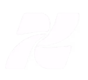 Stylized white logo composed of four abstract curved shapes forming a symmetrical design on a transparent background.