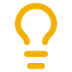 An outline icon of a lightbulb, representing innovation and creative thinking.